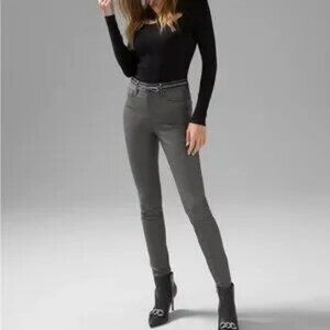 NWT - White House Black Market Grey High Rise Coated Skinny Jeans size 4L - NWT